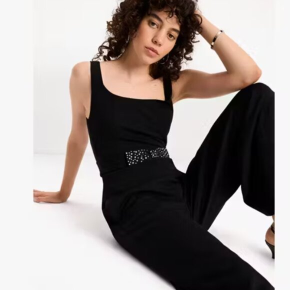 BF SALE kate spade Embellished Bow Ponte Jumpsuit NWT - Picture 3 of 7